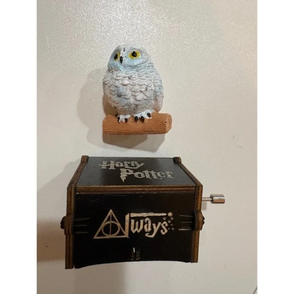 Harry Potter Hand Crank Music Box Hedwig Owl Mini‎ Wooden Always new